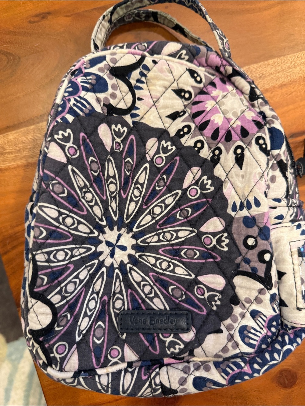 Vera Bradley Quilted lunch bag in Purple Floral Mandala